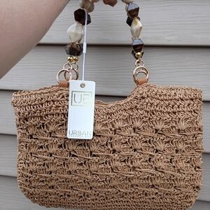 Urban Expressions Natural Nora Weaved Grass Type Handbag/Shoulder Bag